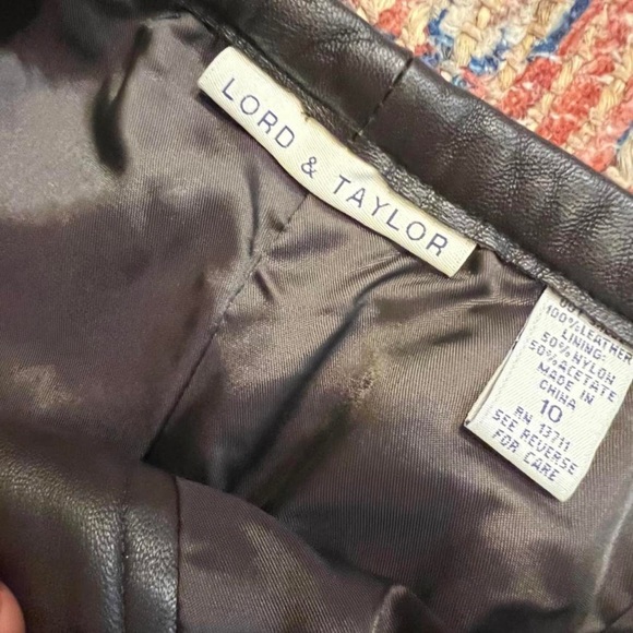 Vintage Chocolate Brown Lord & Taylor Genuine Leather Pants 🤎 - Picture 4 of 4